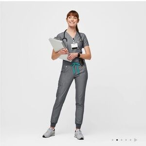 High Waisted Figs Scrubs - Grey